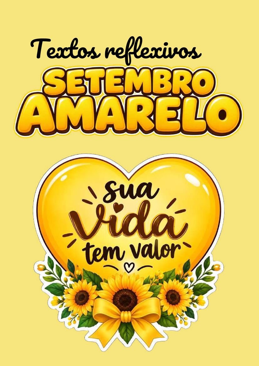 Textos Setembro Amarelo para Imprimir para alfabetização página 1
